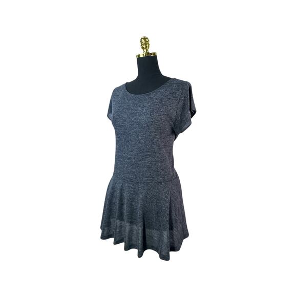 LOFT Grey Peplum Flowy Top- Polyester/Rayon- Short Sleeve Size XL - Picture 2 of 5